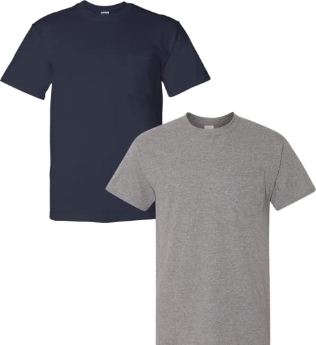 Image of Gildan Adult DryBlend Workwear T-Shirts with Pocket, 2-Pack
