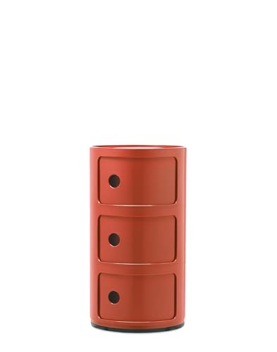 Kartell Componibili, Meuble Conteneur 3 éléments, Rouge orangé
