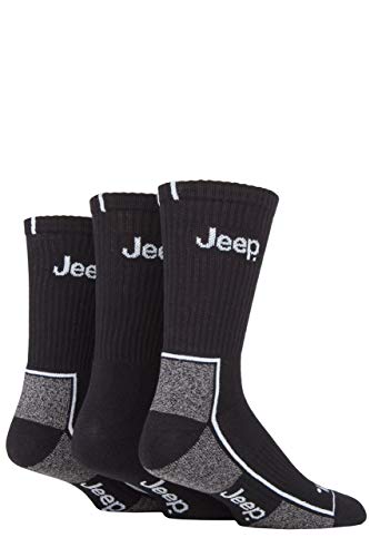 Jeep Herren Gepolstert Crew Sportsocken Packung 3 Schwarz 39-45 Cover