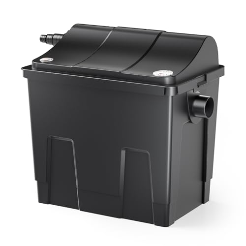 SunSun CBF-200A - 400 × 275 × 400 mm - Filtre Biologique Système de Filtration à 1 Chambre - pour 6000 l/h/capacité étang Max. 8000 l - avec Média Filtration