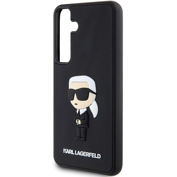CG MOBILE Karl Lagerfeld Samsung Galaxy S24 Back-Cover hul - ikonika z gumy 3D - czarna (S921-Galaxy S24)