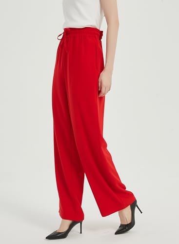 Tronjori Womens Palazzo Wide Leg High Waist Casual Lounge Pant with Drawstring3