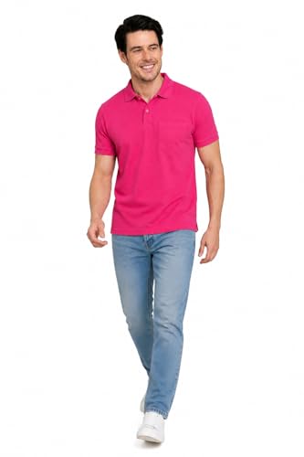 Image of INKKR Men's Polo Neck Half Sleeve Cotton Blend Regular Fit T-Shirt With Pocket