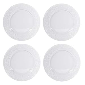 Bernardaud Louvre White Set of 4 Dinner Plates #0542-13