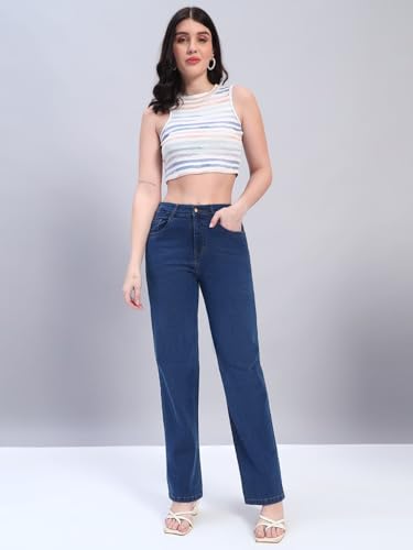 Image of Fashionfibre Women's High-Rise Straight Fit Stretchable Jeans