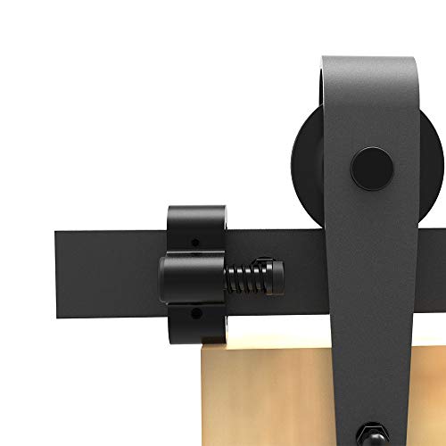 TOIMIOTOIM Sliding Barn Door Stopper Rail Stop for Single or Double Barn Doors Top Flat Track Middle Both End Adjustable Fits 1.57in/40mm Width Track Black 1 Pair