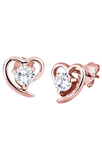 Preisvergleich Produktbild Elli Ohrringe Herz Liebe Zirkonia 925 Sterling Silber