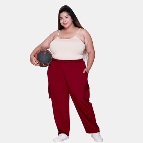 Image of White Moon Plus Size Women's 4 Pocket Cargo Joggers for Gym - Comfortable Track Pants for Women, Cotton Jogger, Ideal Track Pants for Women, Cargo Joggers for Everyday Wear (Pack of 2)