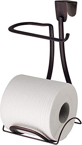 Idesign Classico Steel Over-The-Tank Toilet Paper Storage Dispenser - 5.25" X 4.25" X 10", Bronze #TOP1