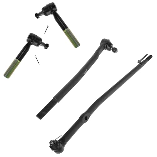 TRQ Front Driver & Passenger Side Inner & Outer Steering Kit Drag Link Tie Rod Compatible with 2000-2005 Ford Excursion 1999-2004 F-250 Super Duty F-350 Super Duty