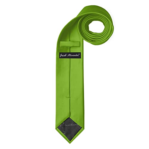 Image of Jacob Alexander Men's Slim Width 2.75 inch Solid Color Tie