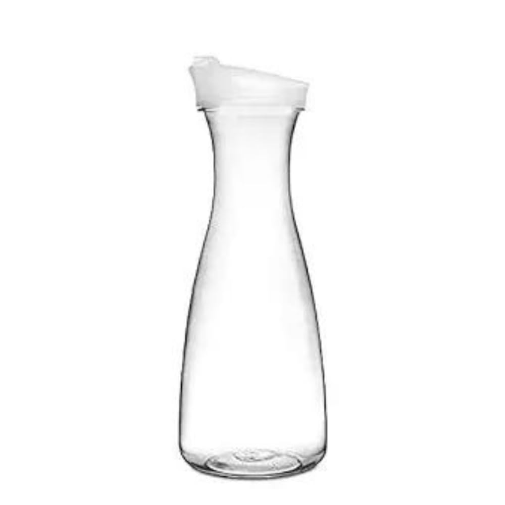 Non Breakable Heavy Duty Scratch Free Transparent Poly Carbonate Material Based Water Juice Soft Drinks Beverages Decanter Bottle Jug Carafe(Capacity - 1.0 litre, Set of 1 Pieces)
