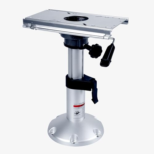Manumarine Aluminum Adjustable Height Locking Boat Seat Pedestals with Slide 13 to 18 Inches for Boat Seats (1pcs)