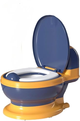 子供用 おまる トイレトレーニング おまる 補助便座 子供シミュレーション ベビー キッズ シート クリーニングブラシ付き 幼児用便座 赤ちゃん 対象年齢0-7歳 子ども 幼児 こども トイレ おしゃれ 人気 かわいい トイレトレーニング (ブルー,PVC