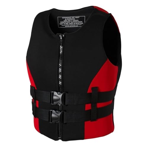 Adjustable Swimming Vest for Adults Men Women, Neoprene Flotation Vest Secure Fit, Buoyancy Aid Swim for Kayaking Boating Fishing Swimming Paddle Boarding Water Sports Safety(Red,XL)