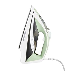 Morphy Richards Steamflow Turbo Steam Iron, Non Stick Ceramic Soleplate, 35g Output, Temperature Controls, Anti-Scale and Drip, 450ml Water Tank, 2.5M Cable, 2400W, Green and Grey, 302010