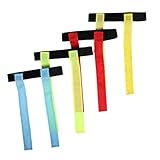 GOOHOCHY 4 pezzi Cinture da Flag Football per Adulti con Bandiere Colorate Rosso Giallo Blu Verde per Giochi all Aperto e Allenamento Multisport