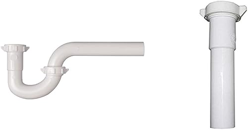 Plumb Pak 200WK P Trap, 1-14 pulgadas por 1-14 pulgadas, blanco y LASCO 03-4341 tubular de plástico blanco extensión de junta deslizante de 1-14