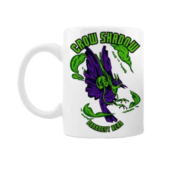 THE GRAPHIC CITY Crow Shadow Anime Printed Full White Coffee and Tea Ceramic Mug- 11Oz White Mug Gift for Birthday Husband,Kids, Couple, Friends, Trending Mug