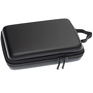 vhbw Tasche kompatibel mit Nintendo 2DS Spielekonsole - Schutzhülle, Tragetasche + Trageschlaufe mit Karabinerhaken, schwarz