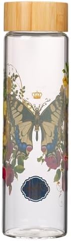 Christian Art Gifts Premium Yellow Butterfly Reusable Glass Water Bottle with Bamboo Twist Cap Lid for Travel and Cold Beverages 22 oz Bottle with Inspirational Scripture for Women - Hope Isaiah 40:31 - Image 4