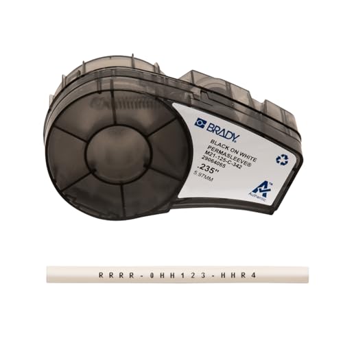 Brady PermaSleeve Manchon thermorétractable en polyoléfine pour BMP21-PLUS ; BMP21, 6,00 mm x 2,10 m, noir sur blanc