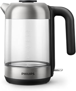 Philips Bollitore Elettrico Serie 5000, Capacità 1,7L, Design Elegante in Vetro, Protezione contro il funzionamento a secco, Filtro con Micro-Trama (HD9339/80)