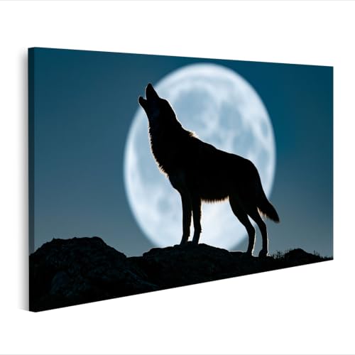 Impression sur toile de Loup mystique pour créer une ambiance nature au salon