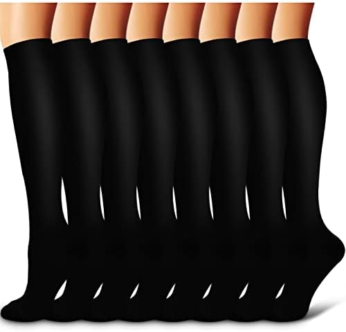 Compression Socks For Women& Men circulation(8 Pairs),Socks-Best for Running,Sports,Hiking,Flight travel,Pregnancy