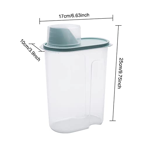 Youyijia 4PCS 2.2L Airtight Cereal Storage Containers with Lids & Measuring Cup, BPA-Free Plastic Food Dispensers with Pour Spout for Kitchen Cupboard & Pantry Organisation, Cereal Rice Pasta Pet Food - Image 2