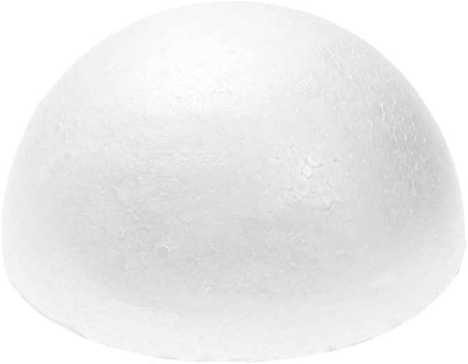 Evershine 6" Craft Foam Half Ball - Smooth Half Foam Polystyrene Balls for Craft and Project, Pack of 4