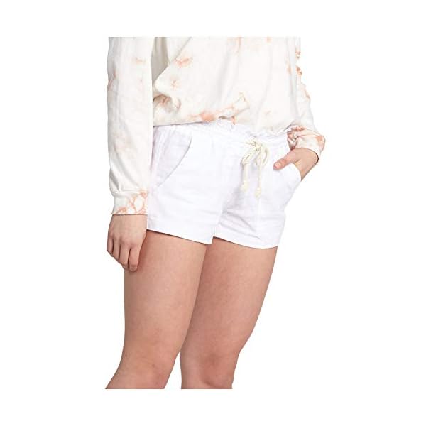 Roxy-Womens-Oceanside-Beach-Short Roxy Women's Oceanside Short Elastic Waist Non Denim Shorts, Sea Salt, X-Small