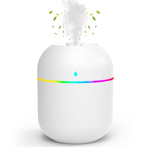 220ml Mini Essential Oil Diffuser for Desk, Small Humidifiers for Bedroom Aromatherapy Diffusers for Home Fragrance Aroma Diffuser with Night Light & Auto-Off