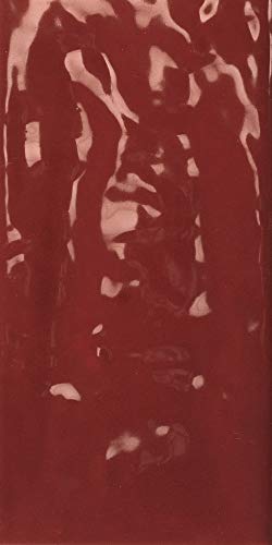 Joyful Gloss Ceramic Wall Tile - 100mm x 200mm Brick - Versatile Laying Options - Easy Installation - Single Tile, Cherry