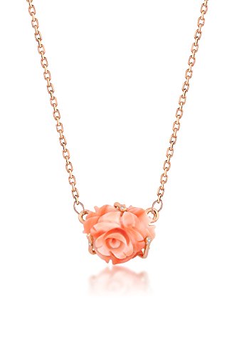 Amazon.com: Coral Rose Necklace- One of 