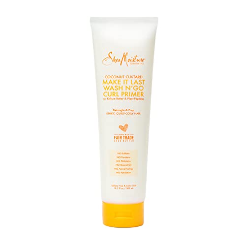 SheaMoisture Coconut Custard Make It Last Wash N' Go Curl Primer 10.3 fl oz, pack of 1, White, 304.61 ml (Pack of 1)