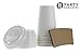 PARTY BARGAINS 12 oz Coffee Cups with Lids, 120 Pack, White Disposable To Go Coffee Cups, Included are Lids, Sleeves, & Stirrers for Coffee, Tea, and Hot Chocolate, Use as Travel Cups & Party Favors