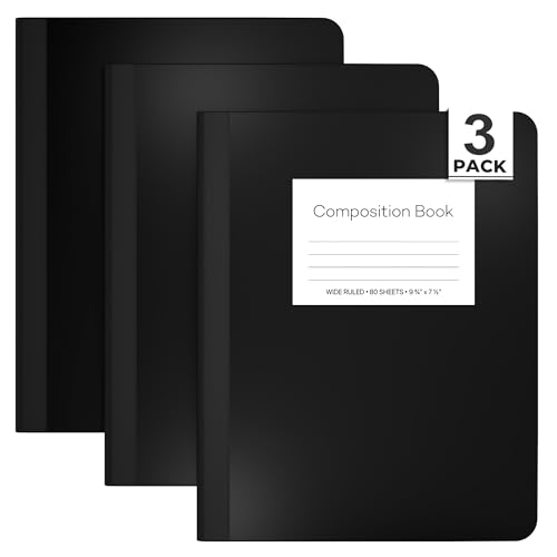 Carnet à lignes larges E-CLIPS USA lot de 3 cahiers de notes format scolaire motif marbre