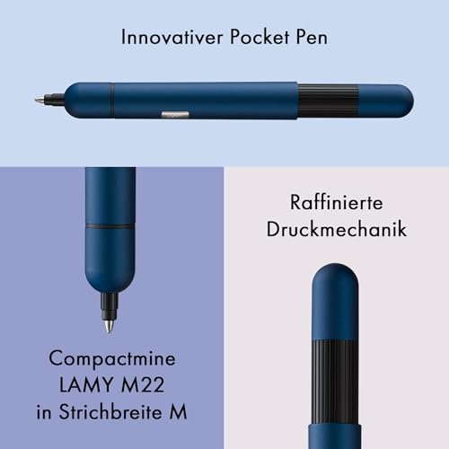 Lamy Kugelschreiber Pico Imperialblue Praktischer Pocket Pen mit Druckmechanik