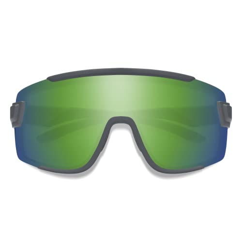 Smith Wildcat Sunglasses With Chromapop Lens – Shield Lens Performance Sports Sunglasses For Biking, Mtb & More – For Men & Women – Matte Cement Viz + Green Mirrored Lens #TOP1