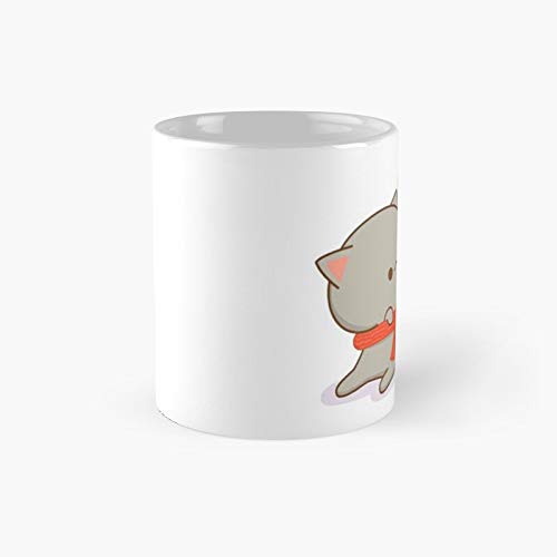 Peach And Rubber Cat Classic Mug - 11 Ounce For Coffee, Tea, Chocolate Or Latte.