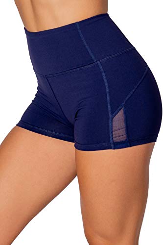 Kamo Fitness High Waist Athletic Yoga Shorts Tummy Control Workout Running (Butter Blue, XS)