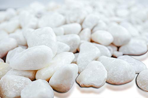 Brynnberg Dekosteine - Dekogranulat Kies Kieselsteine Marmorsteine gerundet (Weiß, 4,5Kg)