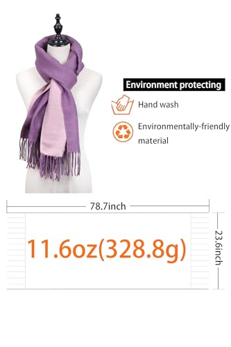 MEANBEAUTY Women's Pashmina Shawls and Wraps Cashmere Feel Large Scarf Winter Scarves Two-Color Blanket for Wedding Gifts4