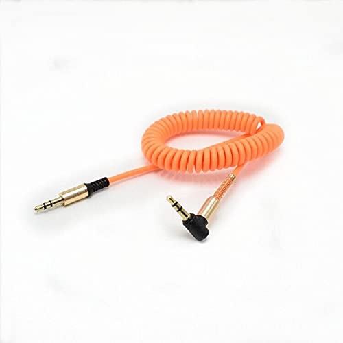 BuyKarNow® PVC 90° 3.5mm Male to Male Audio AUX Cable for Car, Laptop, Speaker, All Android Phones and iOS (Orange Aux) (B097DM6MK9) Amazon Price History, Amazon Price Tracker