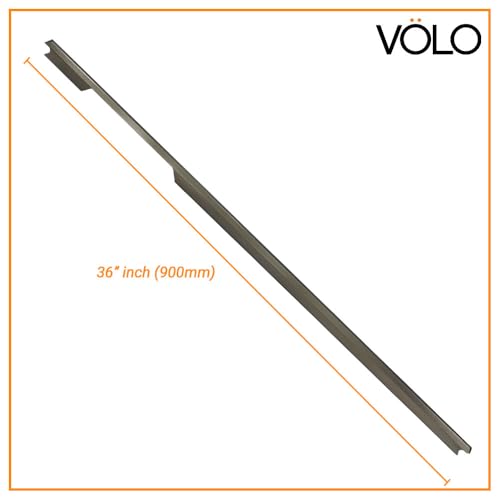 Image of VOLO Aluminium Wardrobe Handle - Elegant Pull Handle for Wardrobe Doors, Cabinet Doors, and Drawers in Kitchen, Office, and Bedroom (Pack of 2 Pieces) (SAC-31 Satin Black 36 Inch (900mm))