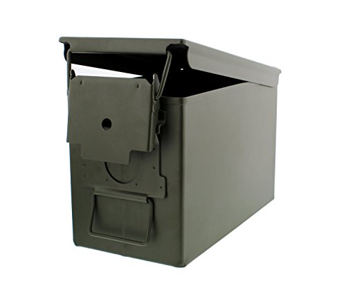 Redneck Convent 30 Cal Metal Ammo Case Can – Military and Army Solid Steel Holder Box for Long-Term Shotgun Rifle Nerf Gun Ammo Storage