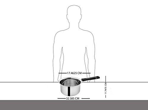 Image of Pigeon-Triply Saucepan 15cm /1500ml Silver /Thick Guage|Even Heat Distribution|Gas & Induction Compatible
