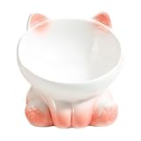 【Hauteur confortable】: La conception élevée du bol aide à la déglutition plus facile pour les chats et offre un accès confortable à l'eau et à la nourriture