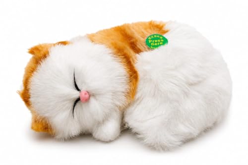 Image of Sleeping Cat Soft Toy, Light Orange, Medium